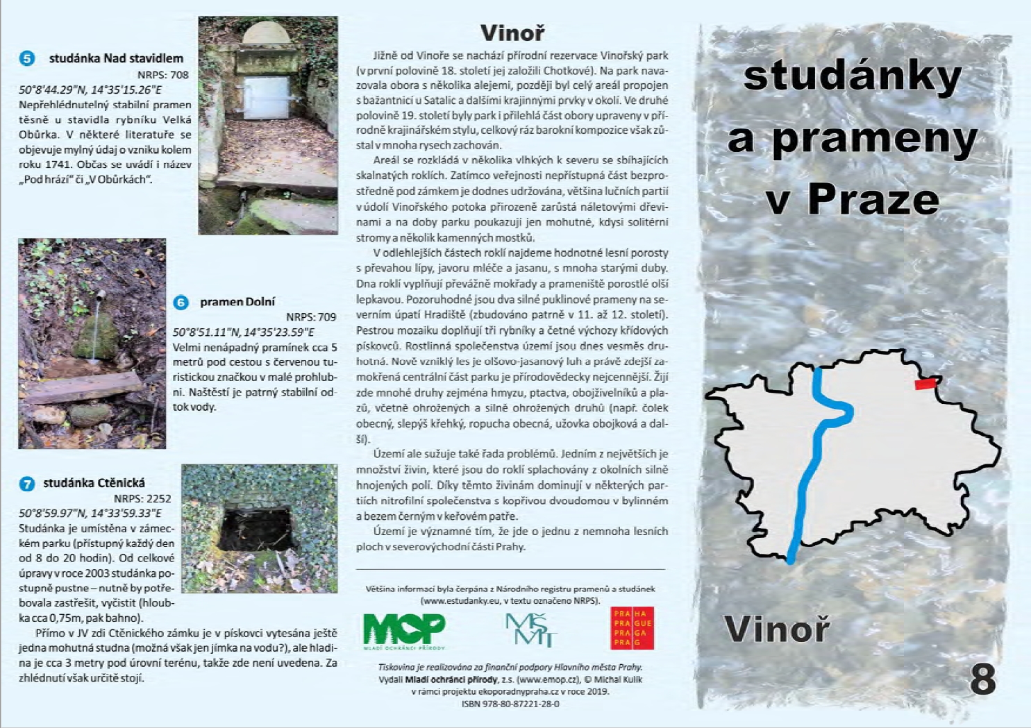 informační materiál Studánky a prameny v Praze, č.8 - Vinoř, ilustrační obr.