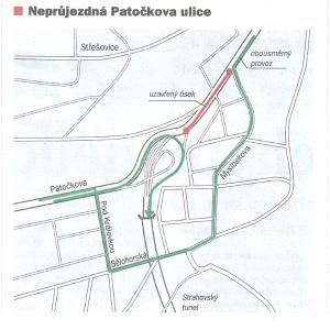 Mapka uzavírky Patočkova