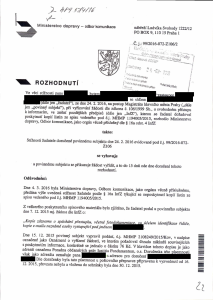 Rozhodnutí ministerstva dopravy ČR, Č. j.:99/2016-072-Z106/2