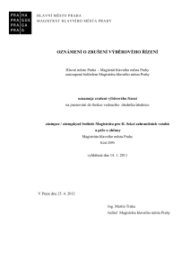 zástupce / zástupkyně ředitele Magistrátu pro II. Sekci - zrušení výběrového řízení