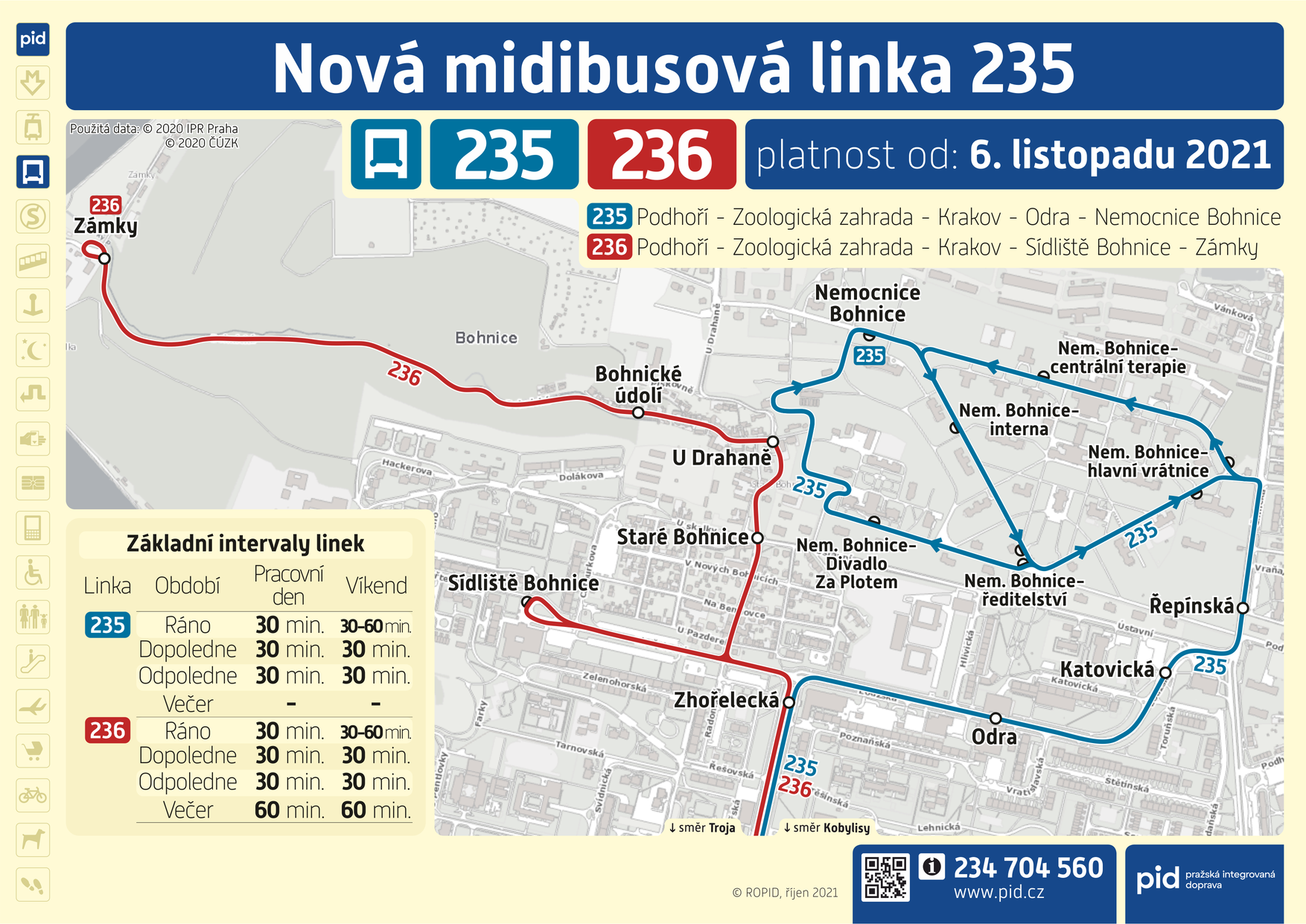 Informační leták k nové lince 235